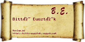 Bittó Euszták névjegykártya